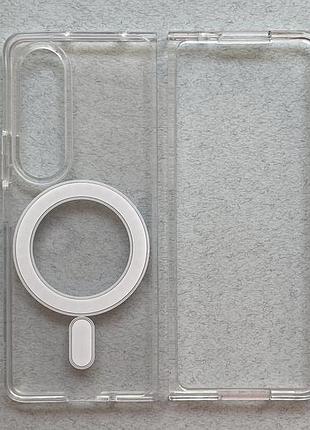 Samsung galaxy fold 4 чохол - бампер прозорий протиударний clear silicone case magnetic з magsafe
