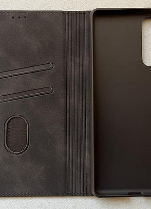 Samsung galaxy s20 fe чехол-книжка чёрный, высококачественная искусственная кожа, слоты для кредитных карт