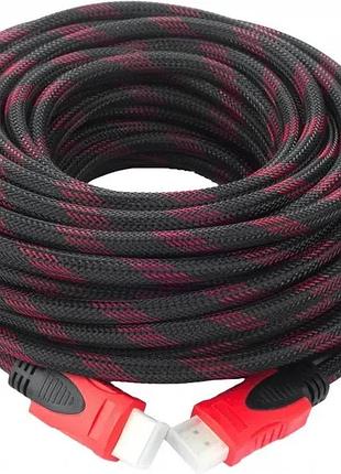 Кабель hdmi-hdmi donli оплетка, фериты, усиленный 20 м v1.4 top shop ua_