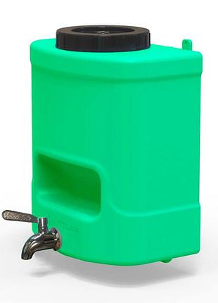 Рукомийник litolan 15л с нержавеющим краном aisi 304 и мыльницей зеленого цвета
