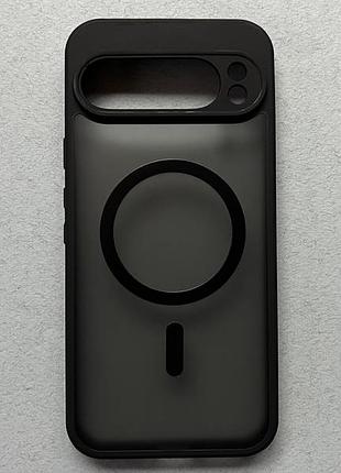 Google pixel 9 pro xl чехол чёрный силиконовый противоударный silicone case magnetic с magsafe
