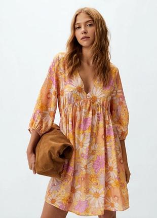 Платье h&amp;m в красивый цветочный принт 12-14 р-ру.