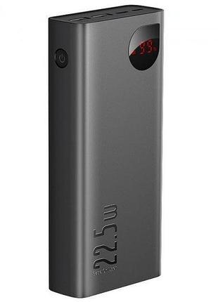 Павербанк з цифровим дисплеєм "powerbank baseus ppadm" 20000 mah, 2usb, 5v/3a, 22.5w, micro-usb, type-c
