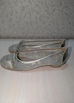 Stuart weitzman балетки 42р кожа+сетка,подошва кожа ширина 8 см на узкую ножку