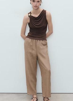 Льняные брюки mango 2