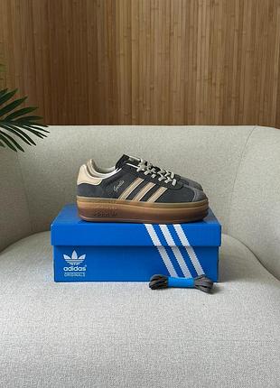 Adidas gazelle bold grey beige white gum