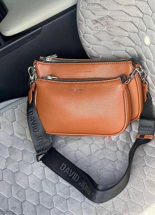 Клатч крос-боді david jones 6269 коричневий