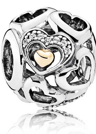 Срібна намистина пандора heart of romance 792108cz mastersem