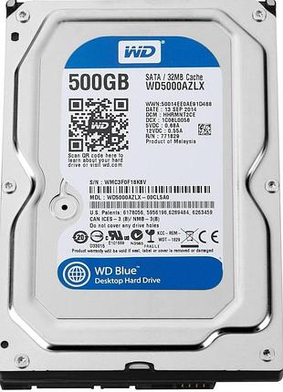 Жесткий диск western digital blue 500gb 7200rpm 32mb sataiii (wd5000azlx) 3.5 refurbished