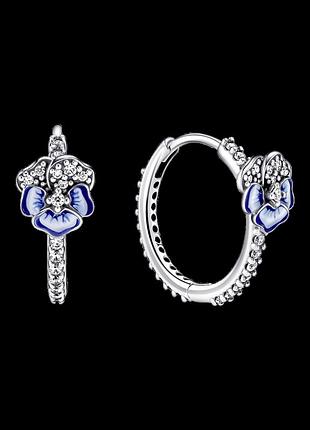 Серебряные серьги "голубая фиалка" 290775c0mastersem
