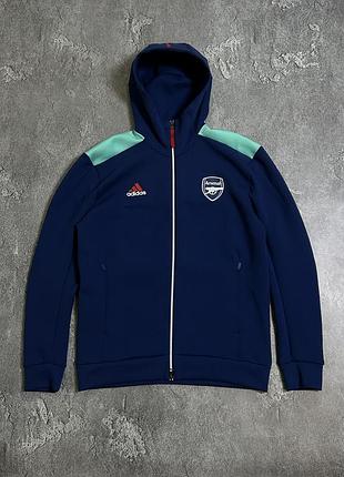 Adidas arsenal зіп худі синє з м'ятними вставками m/l розмір оригінал