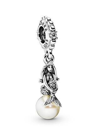 Серебряный шарм пандора "сияющая русалочка ариэль" 798232czmastersem