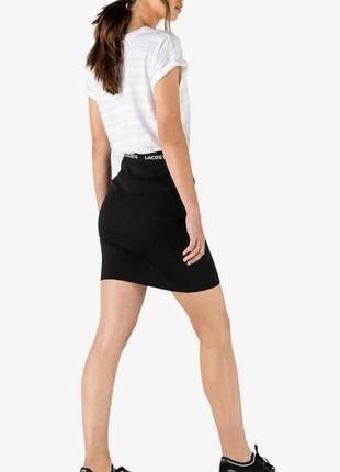 Стильная черная мини-юбка lacoste (оригинал) - размер 38 (s-m)