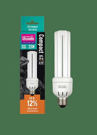 Arcadia d3+ compact e27 bulb 12% 23 watt (r2100275) ультрафиолетовая лампа для рептилий