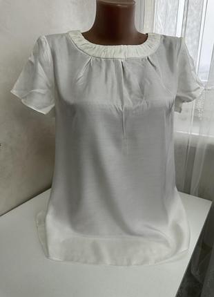 Біла шовкова блуза 2