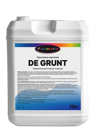 Ґрунтовка глибокого проникнення тм decorator degrunt 10л mastersem