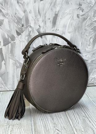 Круглый клатч кросс-боди david jones 4059 металлик