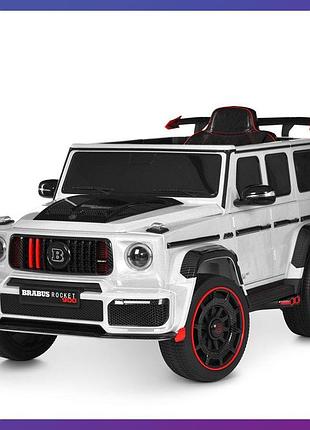 Дитячий електромобіль на акумуляторі джип mercedes brabus m 6257 на радіокеруванні для дітей 3-8 років білий