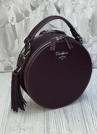 Круглый клатч кросс-боди david jones 4059 бордовый