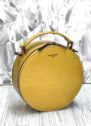 Круглый клатч кросс-боди david jones 6145-2 желтый