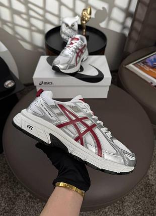 Женские кроссовки asics gel-venture 6 white metallic red
