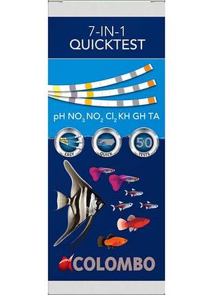 Тест-полоски для тестирования аквариумной воды colombo aqua quicktest 6-50 strips (a5020290)