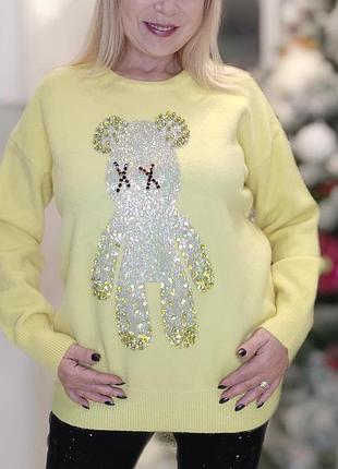 Роскошный кашемировый джемпер турция люкс качество батал