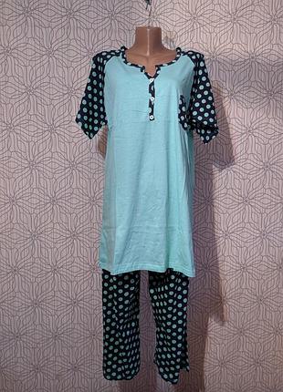 Піжама бавовна комплект бриджі і футболка