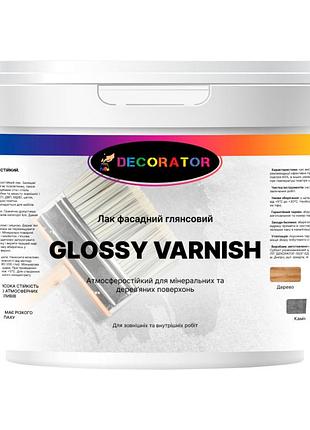 Лак глянцевый для наружных и внутренних работ тм decorator glossy varnish 1л mastersem