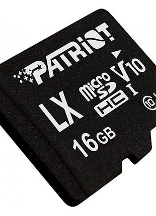 Карта памяти microsdhc (uhs-1) patriot lx series 16gb class 10 psf16gmdc10