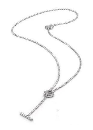 Серебряные бусы pandora с t-подвеской 399050c01