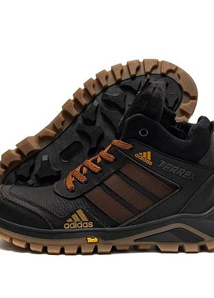 Подростковые ботинки для мальчика adidas terrex black, зимние кожаные утепленные ботинки для мальчиков адидас 38