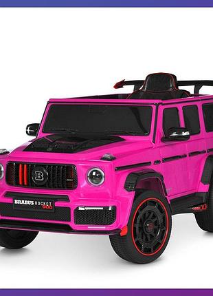 Дитячий електромобіль на акумуляторі джип mercedes brabus m 6257 на радіокеруванні для дітей 3-8 років рожевий