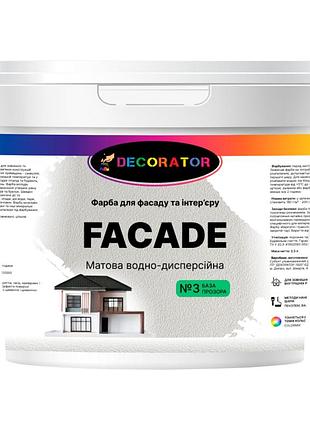 Фарба фасадна для стін tm decorator facade (під тонування, в3) 12.8кг mastersem