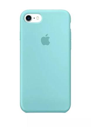 Чехол для iphone 6 6s силиконовый с микрофиброй soft touch закрытый низ silicone case light cyan