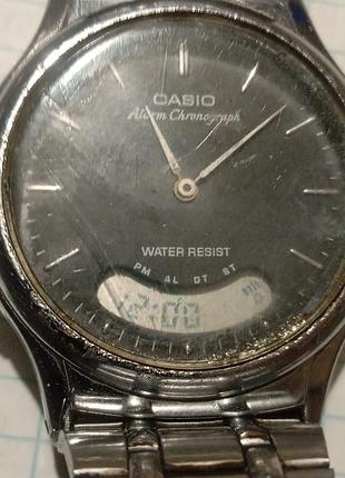 Часы casio alarm chronograph, модель aq-227.