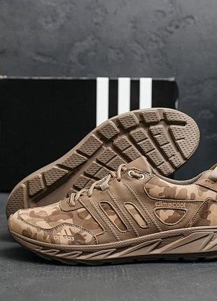 Мужские камуфляжные кроссовки adidas climacool, мужские военные кожаные кроссовки, мужские кроссовки койот 42