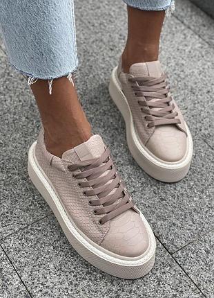 Жіночі шкіряні кеди на платформі ez shoes brand
