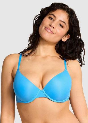 Блакитний бюстгальтер пуш-ап pink wear everywhere push-up bra victoria's secret з кісточками оригінал