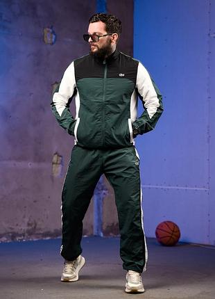 Костюм спортивный мужской плащевка lacoste retro style green 90! весна-лето! спортивный костюм лакоста плащевка в ретро-стиле!