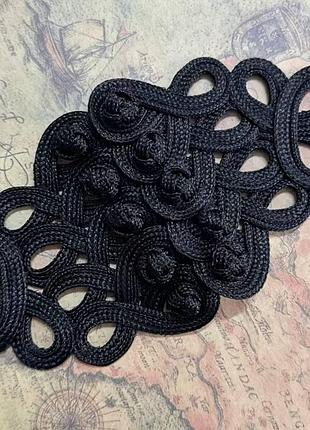 Ажурная застежка (китайский узел) 19х10 см, цвет black, 1 шт