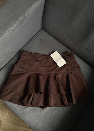 Нова жіноча спідниця шорти zara в коричневому кольорі
