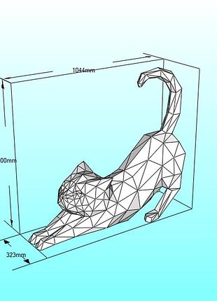 3d фигура набор для самостоятельной сборки высота 90 см кошка кот котёнок котик котики конструктор пазл паперкрафт papercraft