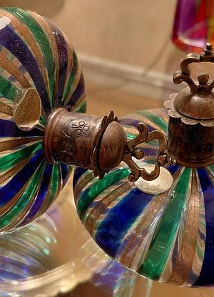 Антикварные флаконы murano glass, серебро 800, итальялия 1950-60-ти гг.