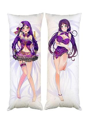 Подушка дакимакура тоудзё нозоми любовь в прямом эфире love live декоративная ростовая подушка для обнимания