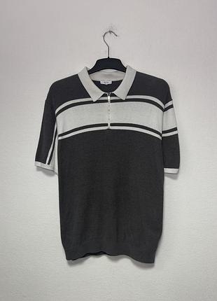 Reiss men’s polo t-shirt original чоловіче поло в сіро-білому кольорі