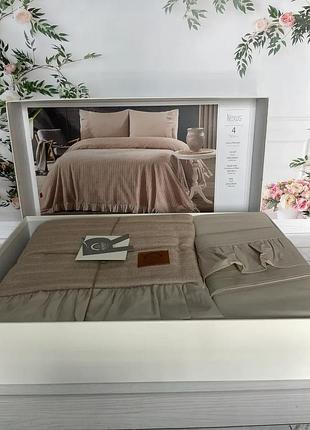 Постельное белье с махровой простыней romeo home евро размер 200 на 220 см nexus