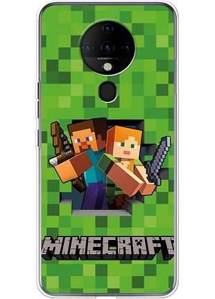Чохол силіконовий з картинкою на tecno spark 6 (майнкрафт, minecraft)