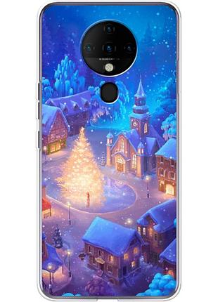 Чехол силиконовый с картинкой на tecno spark 6 (новогодний)
