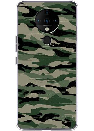 Чехол силиконовый с картинкой на tecno spark 6 (патриотический, камуфляж)